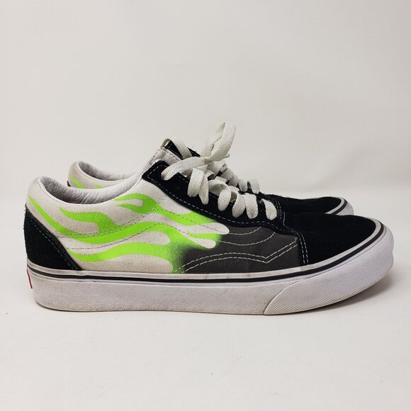 Vans Old Skool Flame Low Black Suede True White Men's 7.5/ Women’s 9 - Picture 4 of 10